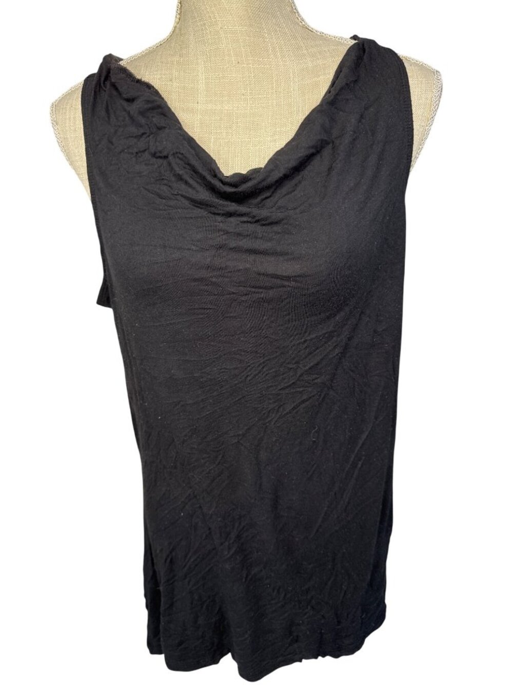 Calia Cowl Neck Sleeveless Black Top Size L Polyester Blend Lightweight